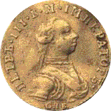 золотая монета червонец Петра III Фёдоровича, аверс