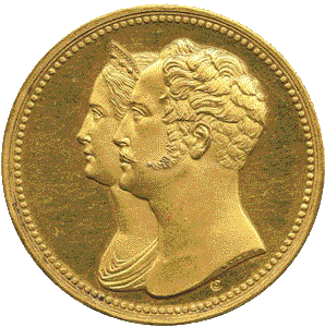 золотая монета 10 рублей Николай первый, аверс