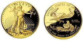 золотая монета Орёл, США